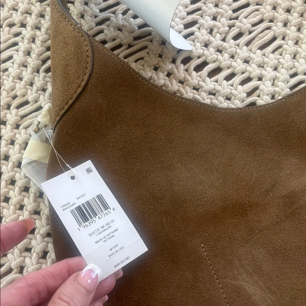NWT Coach Suede Shoulder Hobo Bag - Picture 2 of 6